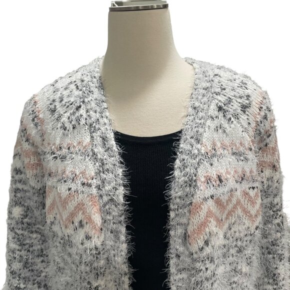 Retrology Fuzzy M Open-Front Cardigan Cozy Knit Soft Casual Layering Casual - Picture 7 of 10